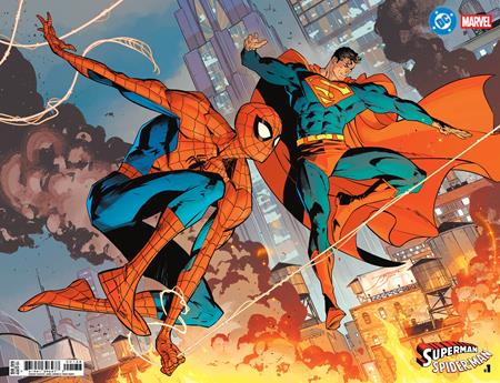 DC MARVEL SUPERMAN SPIDER-MAN #1 (ONE SHOT) CVR X INSIGNIA MASH-UP LOGO CARD STOCK VAR