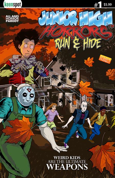 JUNIOR HIGH HORRORS RUN & HIDE #1 (ONE SHOT) CVR A ERIC KENT WEAPONS SPOOF BAGGED WITH TRADING CARD