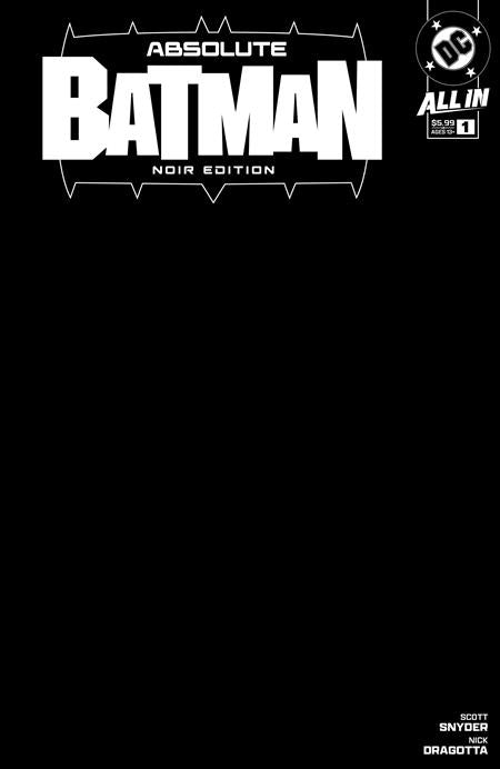 ABSOLUTE BATMAN NOIR EDITION #1 (ONE SHOT) CVR B BLANK VAR