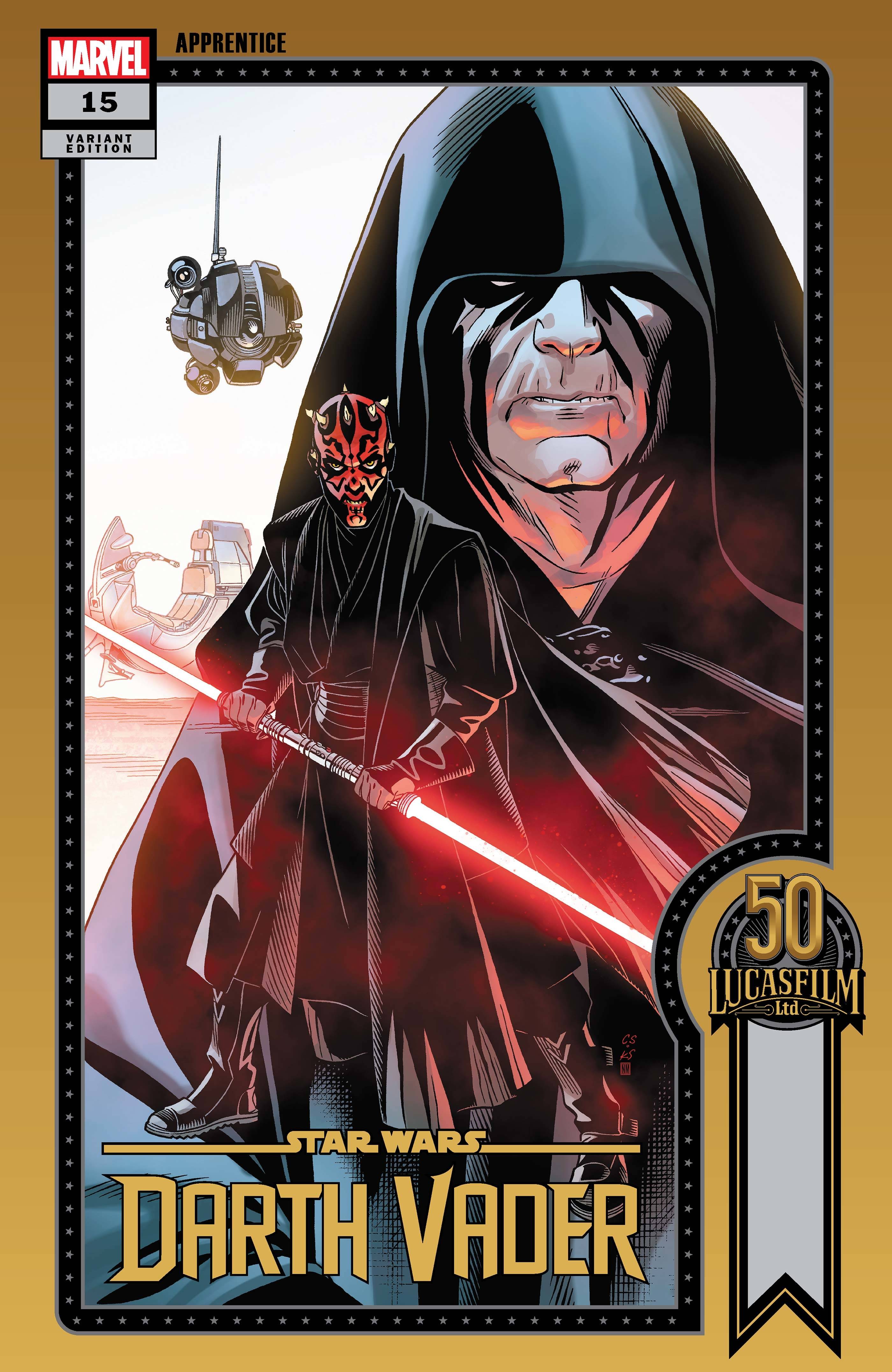 STAR WARS DARTH VADER #15 SPROUSE LUCASFILM 50TH VAR WOBH MARVEL COMICS