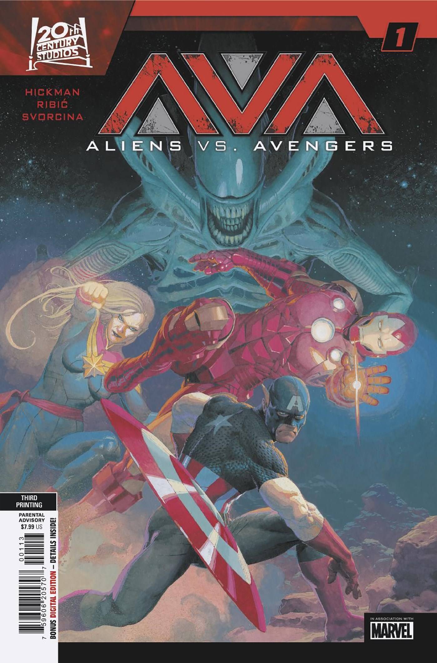 ALIENS VS AVENGERS #1 (OF 4) 3RD PTG ESAD RIBIC VAR (Imperfect)