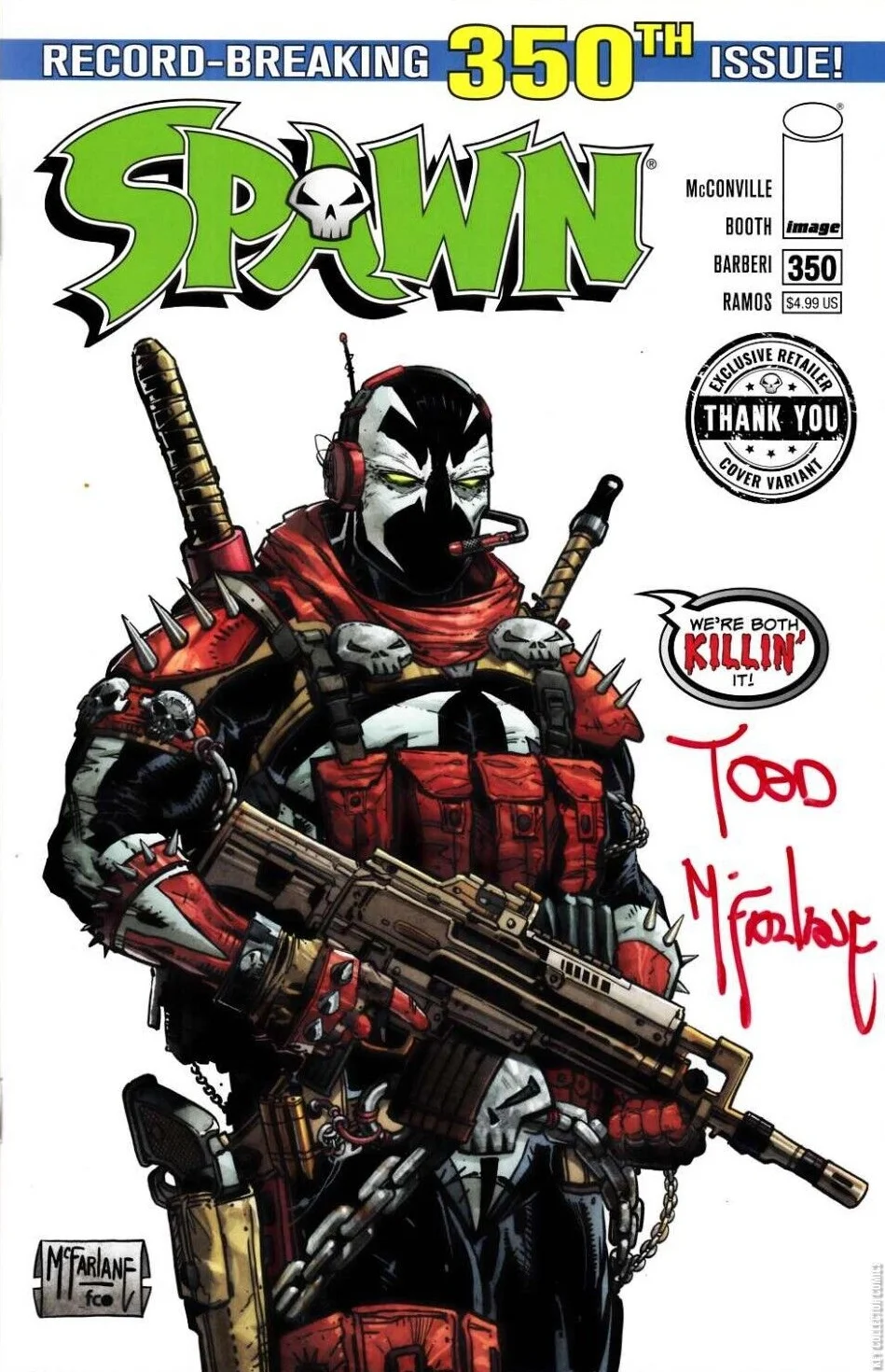 SPAWN #350 Signed Thank You Variant