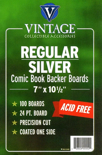 Silver / Regular Size - 7" x 10 1/2" 24pt Comic Boards