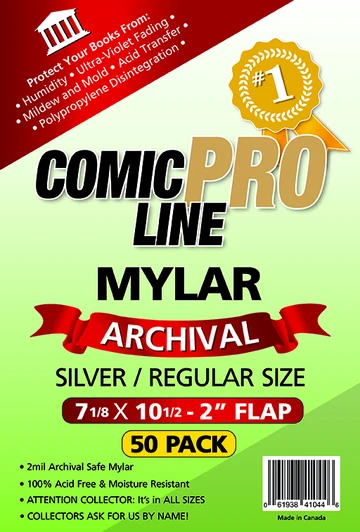 Silver / Regular Size MYLAR - 7 1/8" x 10 1/2" with 2" flap Comic Book Bags