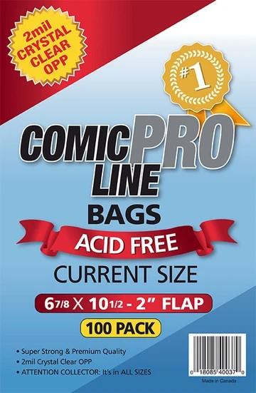 Current Size – 6 7/8″ x 10 1/2″ with 2″ flap Comic Book Bags